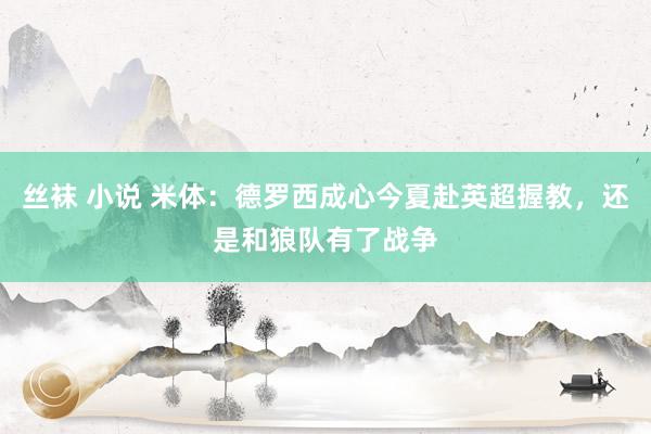 丝袜 小说 米体：德罗西成心今夏赴英超握教，还是和狼队有了战争